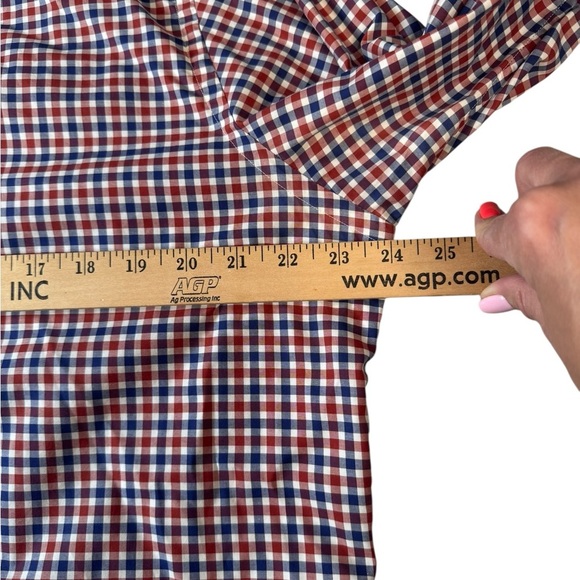 Eton Contemporary Fit Shirt XL 17 / 43 Red Blue Gingham Check 100% Cotton K22 - Picture 2 of 7